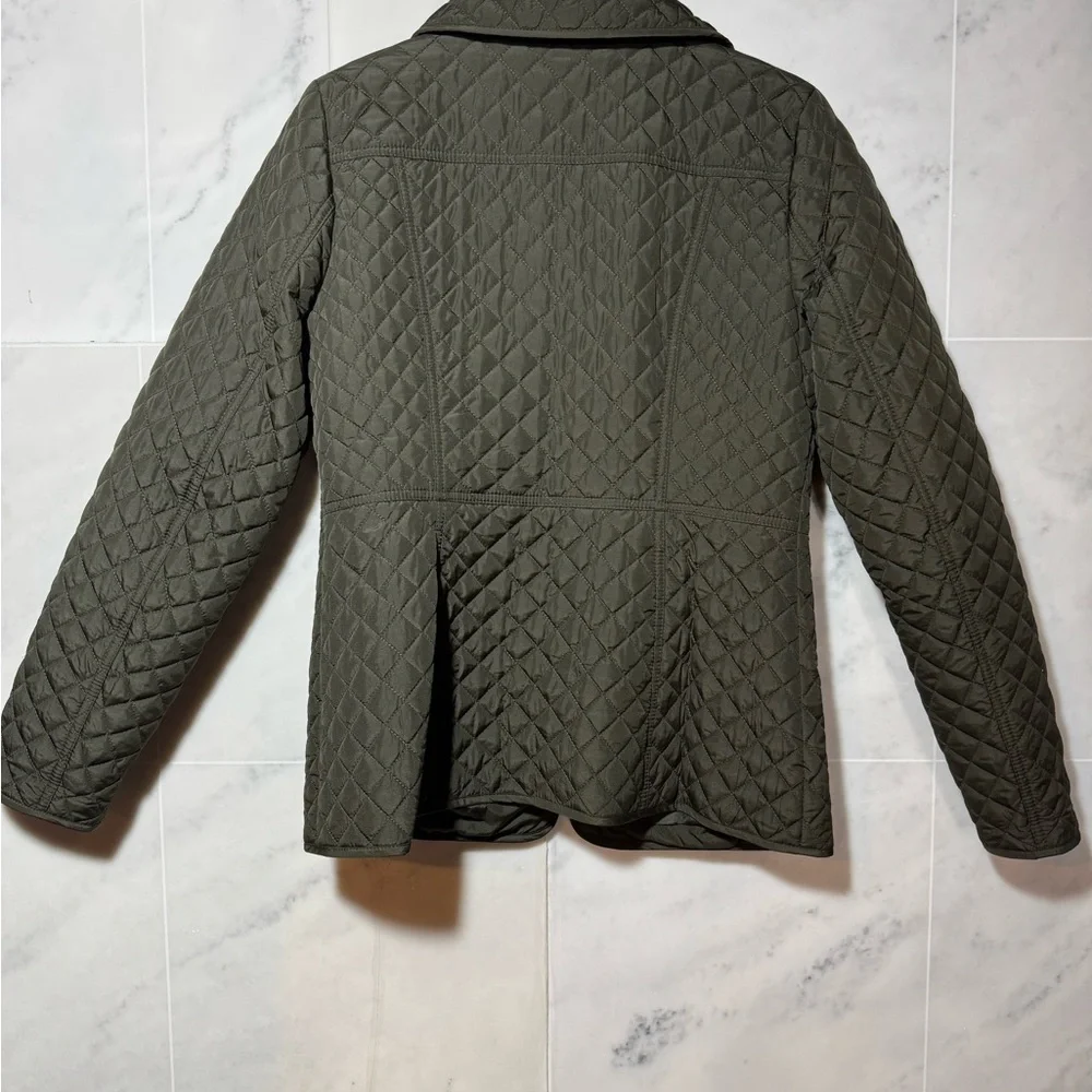 MICHAEL KORS QUILTED PUFFER JACKET Green WITH GOLD DETAILS SIZE S